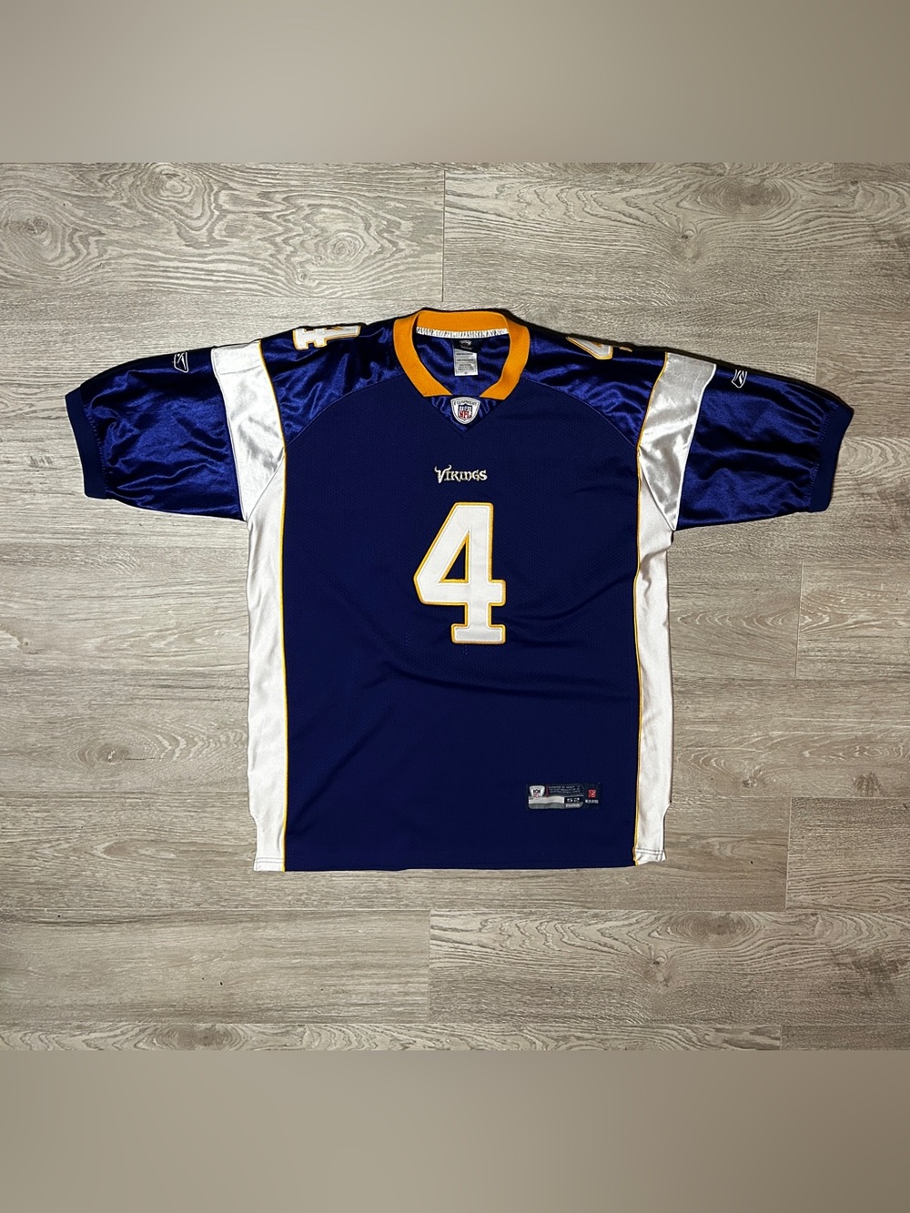 Reebok Minnesota Vikings Brett Favre Purple and White Vintage Jersey